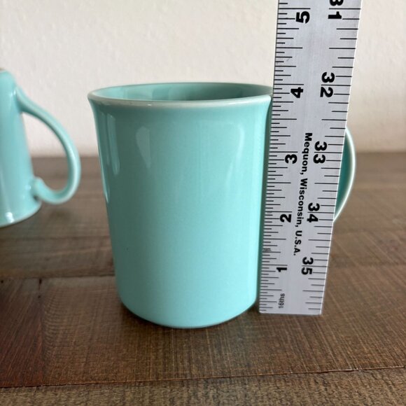 Vintage Corning Aqua Teal Green Blue Coffee Mug Set of 4 Cups - Picture 6 of 7